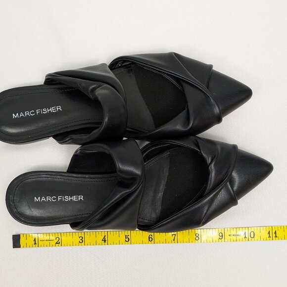 Marc Fisher Satera Black Faux Leather Slip On Mules - Picture 10 of 10